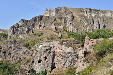 Fototapeta premium Discover Khndzoresk cave city in Armenia