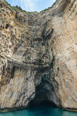Fototapeta premium Corfu, Paxos Island Coast, high cliffs by the sea.