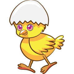 chicken cute kawaii vector