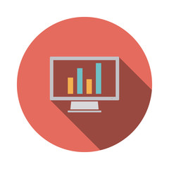 Monitor with analytics diagram icon