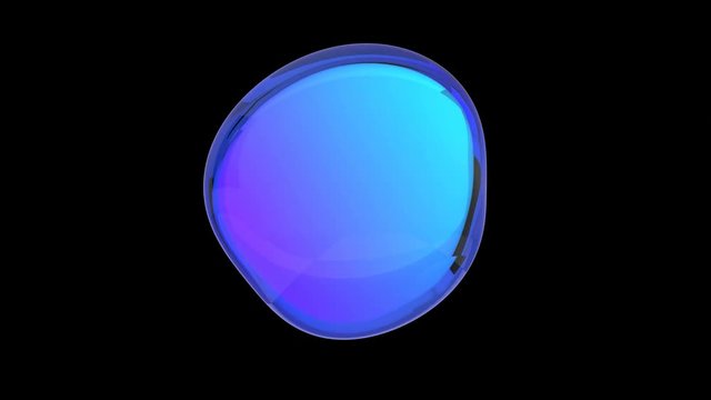 Abstract 3d animation of colored bubble, motion design, 4k seamless looped video