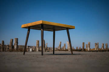 loft table. coffee table on the beach. loft furniture