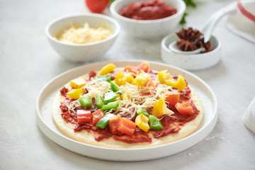 Pizza Art. The process of making pizza