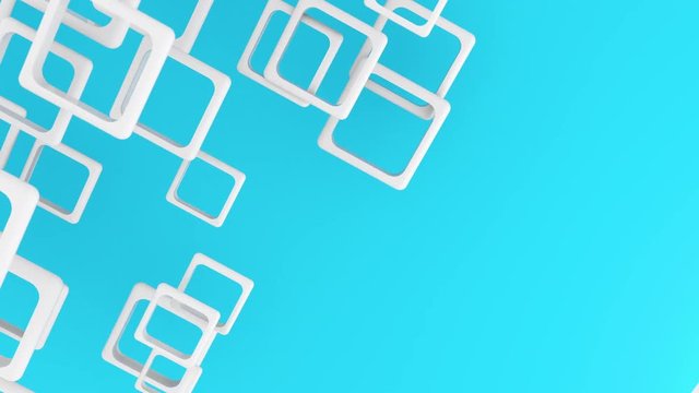 Abstract background 3d color squares shapes 4k animation. Looping footage.