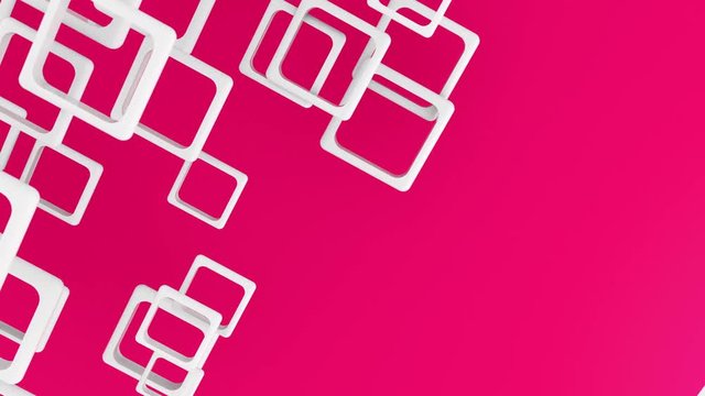 Abstract background 3d color squares shapes 4k animation. Looping footage.