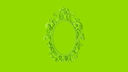 Green Antique Ellipse Baroque Frame