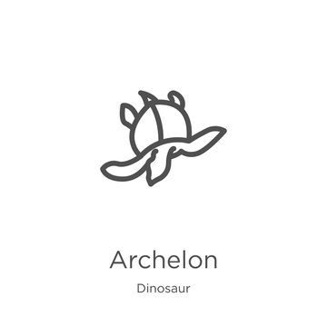archelon icon vector from dinosaur collection. Thin line archelon outline icon vector illustration. Outline, thin line archelon icon for website design and mobile, app development