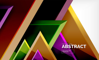 Triangular low poly background design, multicolored triangles