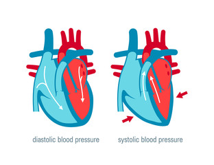 Blood pressure concept in flat style, vector