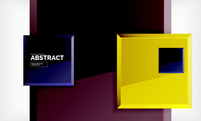 Geometric abstract background, modern square design