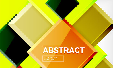 Geometric abstract background, modern square design