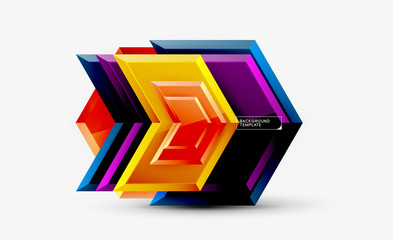 Shiny glossy arrows background, clean modern geometric design, futuristic composition