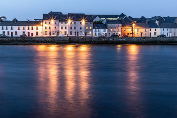 Colored houses around Corrib river in Galway