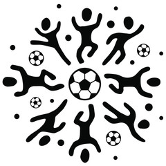 Football People Action Stencil