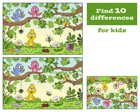 Funny cartoon game for kids. With solution. Vector illustration with separate layers.