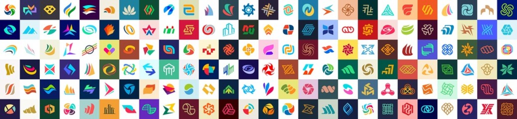 Fototapeta Abstract logos collection. Geometrical abstract logos obraz