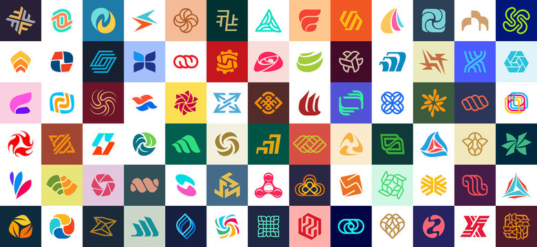 Abstract logos collection. Geometrical abstract logos