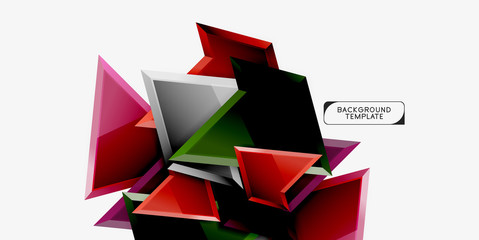 Minimal geometrical triangles with 3d effect abstract background template