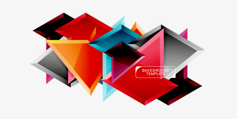Minimal geometrical triangles with 3d effect abstract background template