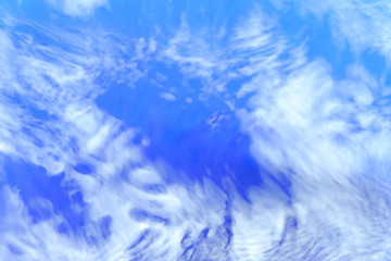 blue sky with clouds and sun