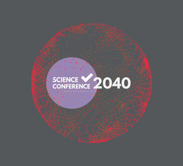 Science conference. Sphere. Business event invitation template. Can be used for online courses, master class, seminar, presentation, webinar or lecture. Vector illustration.