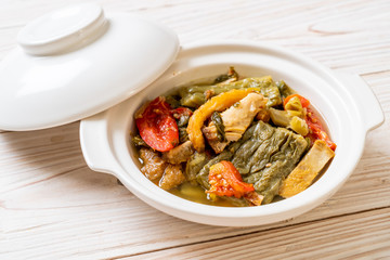 Bitter gourd and preserved mustard green soup with pork