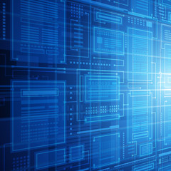 Obraz premium Abstract database technology blue connections inspace vector background.
