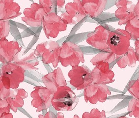 Fototapeta premium Vintage Watercolor Floral Pattern