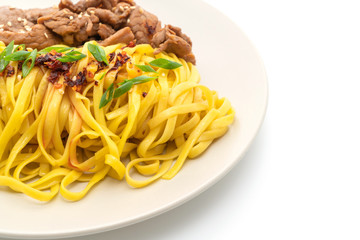 asian stir-fried noodle with pork