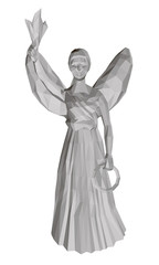Vector model of an angel with wings. 3D. Polygonal angel. Vector illustration