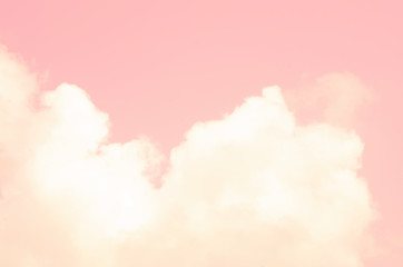 Pink sky with white clouds