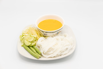 white noodles and vegetable