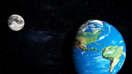 earth and moon
