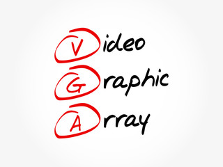 VGA - Video Graphic Array acronym, technology concept background