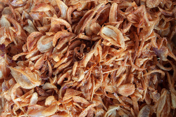 Fried shallot is Thai cooking ingredients for background.
