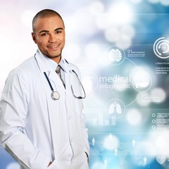 Portrait of  doctor  with arms crossed in medical office