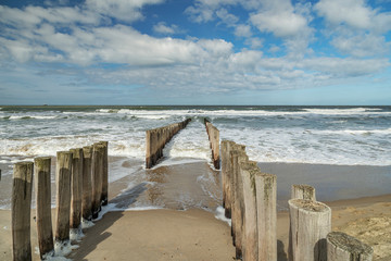 Cold and strong Wind at Domburg Beach at Springtime / Netherlands