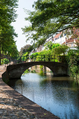 Fototapeta na wymiar canal Weverssingel and park in Amersfoort, The Netherlands