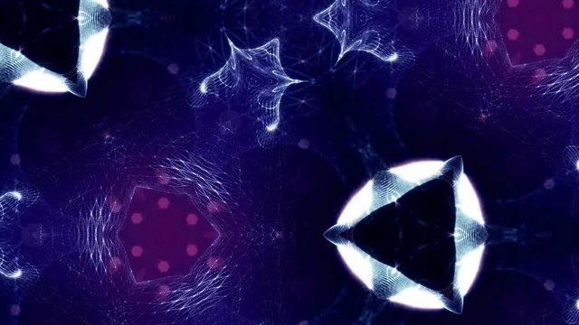 looped 3d composition of sparkling particles on a dark blue background with depth of field and bokeh effects. Lighting effects shiny particles for holiday presentations. Seamless animation. 36