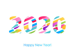 2020 Happy New Year background. Seasonal greeting card template.