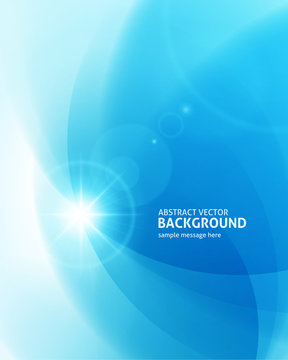 Abstract Clean Blue Light Lines With Lens Flare Modern Background Vector Illustration