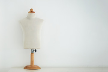 Vintage clothes mannequins isolated on white backgroud