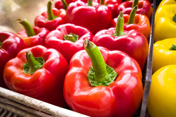 Bell pepper on market tray