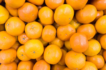 Oranges fruit top view closeup