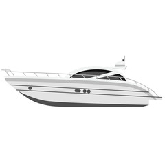 Yacht flat illustration on white