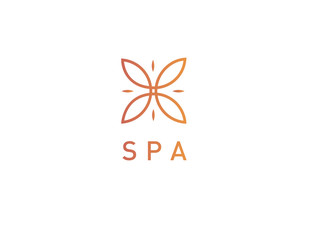 Linear logo ornament flower for spa salon