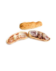 Obraz premium peanut group. nuts close up on white background