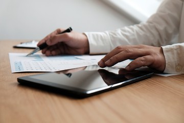 Auditor or internal revenue service staff, Business women checking annual financial statements of company. Audit Concept