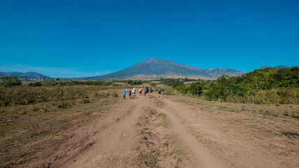Hiking up Mount. Rinjani