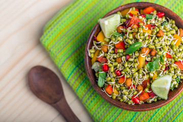 sprouted lentil salad